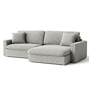 Sofá Cama Bélgica Sem Caixa 2,30m e Bouclé Cinza