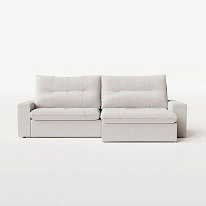 Sofá Retrátil e Reclinável 2,30m em Veludo Mar Off White - Toronto - Home Mobily