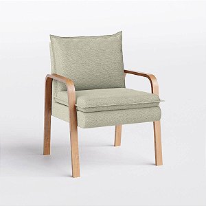 Poltrona Decorativa Bela em Linho Safira Off White - Home Mobily