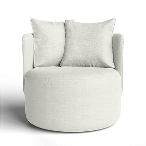 Poltrona Giratória Bangkok em Linho Nuvem Off White - Home Mobily