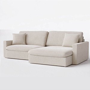 Sofá Cama Bélgica Sem Caixa 2,30m em Linho Bege Claro Palha