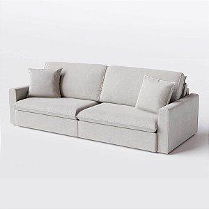 Sofá Cama Bélgica 2,70m em Linho Safira Off White - Home Mobily