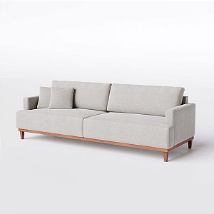 Sofá Living Fixo Doha 2,00m em Linho Cinza Névoa