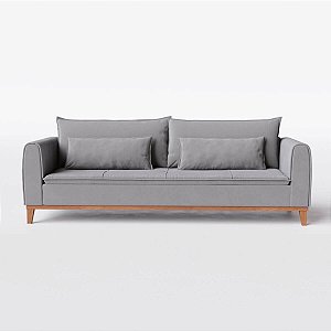 Sofá Lisboa 2,00m em Suede Cinza de Inverno - Home Mobily