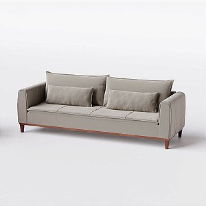 Sofá Living Lisboa 2,50m em Suede Real Castor - Home Mobily