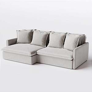 Sofá Cama Bariloche 1,60m em Linho Safira Off White - Home Mobily
