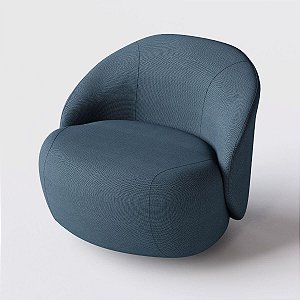 Poltrona Mônaco em Linho Atlântica Azul - Home Mobily