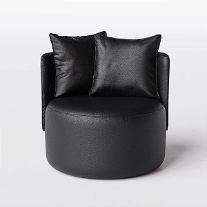 Poltrona Giratória Bangkok em Corino Durango Preto - Home Mobily
