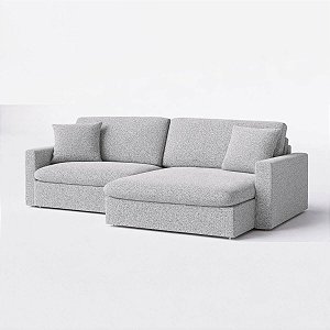 Sofá Cama Bélgica Sem Caixa 1,90m e Bouclé Cinza Claro