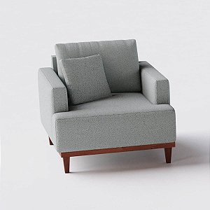 Poltrona Doha em Bouclé Saturno Cinza Claro - Home Mobily