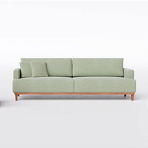 Sofá Living Doha 2,48m em Linho Columbia Premium Verde Militar - Home Mobily