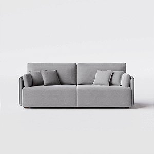 Sofá Living Barcelona 1,80m em Linho Urbana Cinza Médio - Home Mobily
