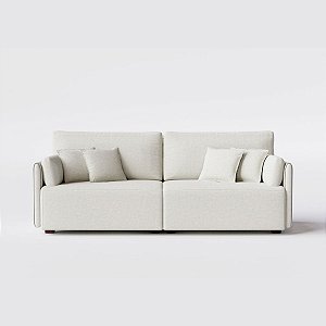 Sofá Living Barcelona 2,40m em Linho Nuvem Off White - Home Mobily