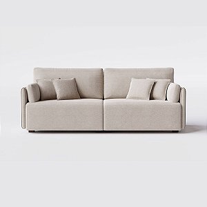 Sofá Living Barcelona 2,40m em Linho Aston Cinza Amarronzado - Home Mobily
