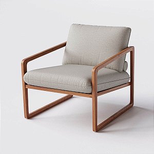 Poltrona Dallas em Chenille Bege - Home Mobily