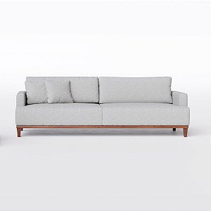 Sofá Living Doha 2,28m em Linho Cósmica Cinza - Home Mobily
