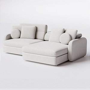 Sofá Denver Retrátil e Reclinável 2,34m em Veludo Atenas Off White - Home Mobily