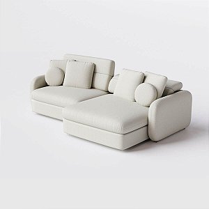 Sofá Denver Retrátil e Reclinável 1,94m em Chenille Bege - Home Mobily