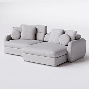 Sofá Denver Retrátil e Reclinável 1,94m em Chenille Paz Cinza Claro - Home Mobily