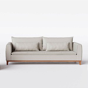 Sofá Living Lisboa 2,30m em Chenille Bege - Home Mobily