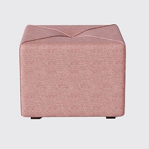 Puff Smart Quadrado em Linho Quente Salmão - Home Mobily