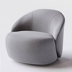 Poltrona Mônaco em Linho Cinza - Home Mobily