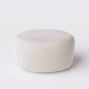 Puff Decorativo Monaco 80cm em Linho Mar Off White - Home Mobily