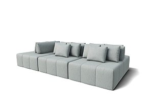 Sofá Ilha de Santorini Automatizado 3,50m x 1,80m em Linho Cinza Premium*