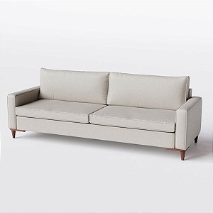 Sofá Living Viena 2,40m em Chenille Rasa Bege - Home Mobily