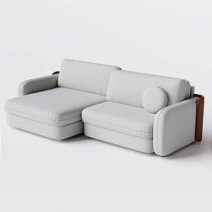 Sofá Sem Caixa New Denver 2,22m em Linho Bege Mesclado