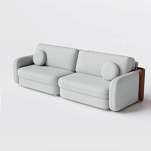 Sofá Cama New Denver Sem Caixa 2,00m em Linho Bege Mesclado