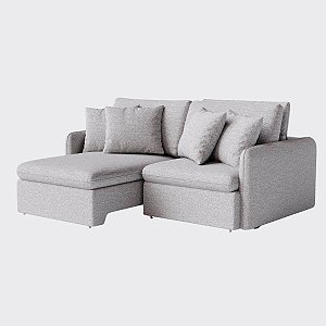 Sofá Áustria Retrátil e Reclinável 2,00m em Linho Cinza Mesclado