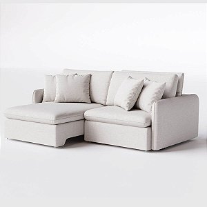 Sofá Áustria Retrátil e Reclinável 2,20m em Linho Off White Areia