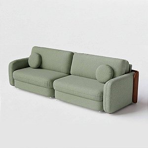Sofá Cama New Denver Sem Caixa 2,40m em Linho Verde Claro