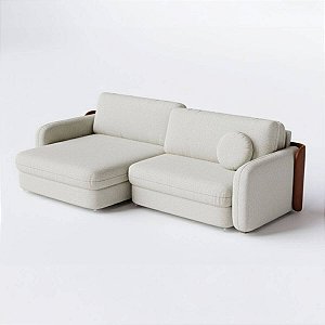 Sofá Sem Caixa New Denver 2,82m em Linho Off White Nuvem