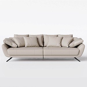 Sofá Living Modulado San Marino 2,16m em Couro Bege