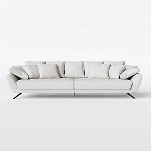 Sofá Living Modulado San Marino 2,16m em Linho Off White Creme