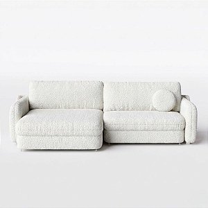 Sofá Cama New Denver Sem Caixa 2,00m em Bouclé Branco Cru