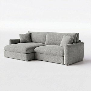 Sofá Cama Bahamas Sem Caixa de 2,20m em Bouclé Cinza