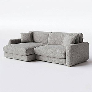 Sofá Cama Bahamas Sem Caixa de 2,20m em Bouclé Cinza