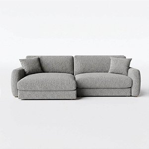 Sofá Cama Bahamas Sem Caixa de 2,40m em Bouclé Cinza