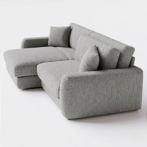 Sofá Cama Bahamas Sem Caixa de 2,60m em Bouclé Cinza