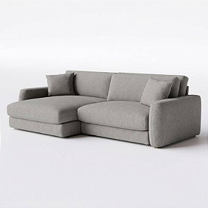 Sofá Cama Bahamas Sem Caixa de 2,60m em Linho Cinza Névoa