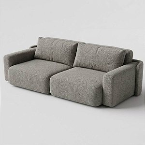 Sofá Cama Ibiza 2 Módulos Sem Caixa 2,20 em Bouclé Cinza