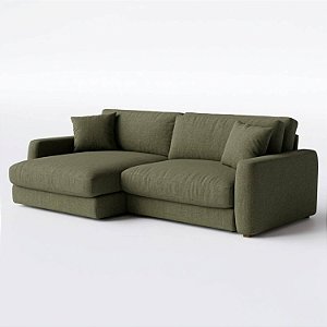 Sofá Cama Bahamas Sem Caixa de 2,00m em Linho Verde