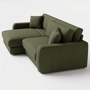 Sofá Cama Bahamas Sem Caixa de 2,20m em Linho Verde