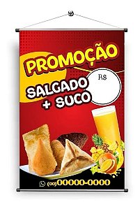 01 Banner Salgado em Lona Brilho Tam 60x90 cm