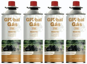 kit 4 unidades Refil para maçaricos e fogareiros GlobalGas Butano / propano 227g