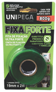 Fita Dupla Face Transparente Fixa Forte 9mm X 2m