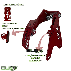 Pedal Acelerador Suspenso BugTech 2024 Vermelho